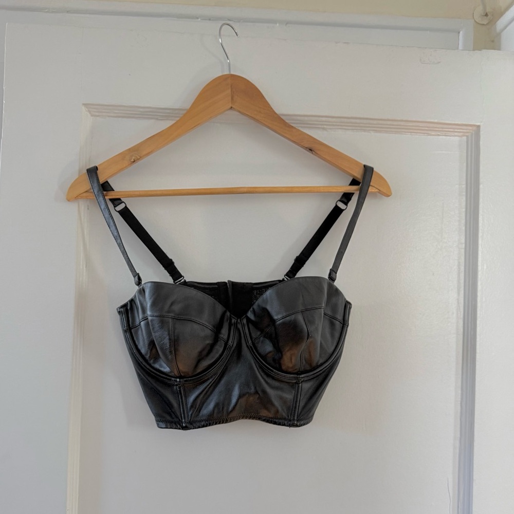 Black Victoria’s Secret Faux Leather Bustier